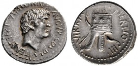  The Collection of Roman Republican Coins of a Student and his Mentor Part III   Marcus Antonius. Denarius mint moving with M. Antonius in 36, AR 3.89...