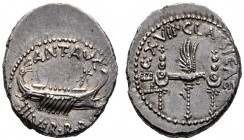  The Collection of Roman Republican Coins of a Student and his Mentor Part III   Marcus Antonius. Denarius, mint moving with M. Antony 32-31, AR 3.55 ...