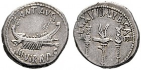  The Collection of Roman Republican Coins of a Student and his Mentor Part III   Marcus Antonius. Denarius, mint moving with M. Antony 32-31, AR 3.73 ...