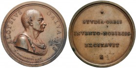 MEDAGLIE ITALIANE
BOLOGNA
Luigi Galvani, 1737-1798. Medaglia s. data opus T. Mercandetti. Æ gr. 121,90 mm 68 Busto drappeggiato a d. Rv. STVDIA ORBI...