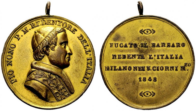MEDAGLIE ITALIANE
MILANO
Governo Provvisorio, 1848. Medaglia 1848 opus C.C. Æ ...