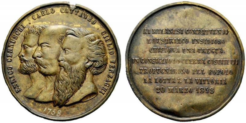 MEDAGLIE ITALIANE
MILANO
Governo Provvisorio, 1848. Medaglia 1848 opus G. Eise...