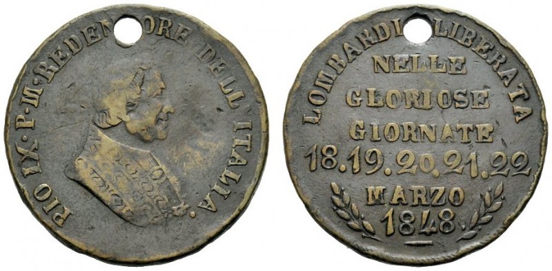 MEDAGLIE ITALIANE
MILANO
Governo Provvisorio, 1848. Medaglia 1848. Æ gr. 6,42 ...