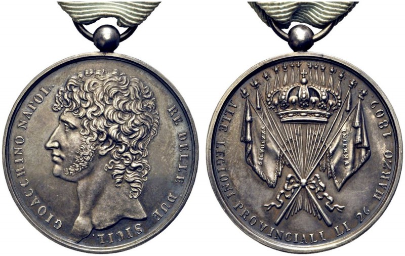 MEDAGLIE ITALIANE
NAPOLI
Gioacchino Murat, 1808-1815. Medaglia 1809 con cambre...