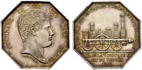 MEDAGLIE ITALIANE
NAPOLI
Ferdinando II di Borbone, 1830-1859. Medaglia 1840 Otttagonale opus F. Benoist. Ar gr. 18,80 mm 35,8 FERDINAND II ROI DES D...