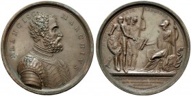 MEDAGLIE ITALIANE
ROMA
Francesco De Marchi, 1504-1576. Medaglia 1819 opus T. Mercadetti. Æ gr. 103,38 mm 68 FRANCISC MARCHIVS Busto corazzato, a d. ...