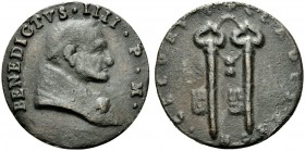 MEDAGLIE PAPALI
ROMA (Se non diversamente indicato)
Benedetto IV, 900-903. Medaglia di restituzione. Æ gr. 19,21 mm 38 Busto del Pontefice a d. a te...
