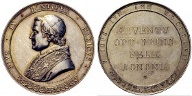 MEDAGLIE PAPALI
ROMA (Se non diversamente indicato)
Pio IX (Giovanni Maria Mastai Ferretti), 1846-1878. Medaglia 1857 opus G. Cerbara. Ar gr.69,88 m...