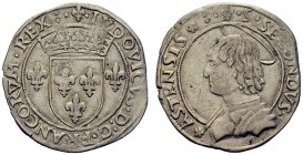 MONETE ITALIANE
ASTI
Luigi XII, Re di Francia, 1498-1514. Mezzo Testone. Ar gr. 3,72 LVDOVICVS D G FRANCORVM REX Scudo di Francia coronato tra due g...