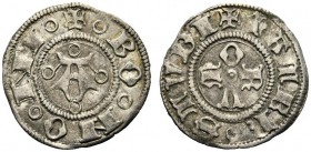 MONETE ITALIANE
BOLOGNA
Repubblica, Monetazione Autonoma, 1376-1401. Bolognino. Ar gr. 1,22 Come precedente. CNI 31; Ch. 76. BB