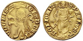 MONETE ITALIANE
BOLOGNA
Giovanni I Bentivoglio, 1401-1402. Bolognino d’oro. Au gr. 3,53 IOhS BENTI VOGLIS Nel campo leone rampante. Rv. S PETRVS D B...