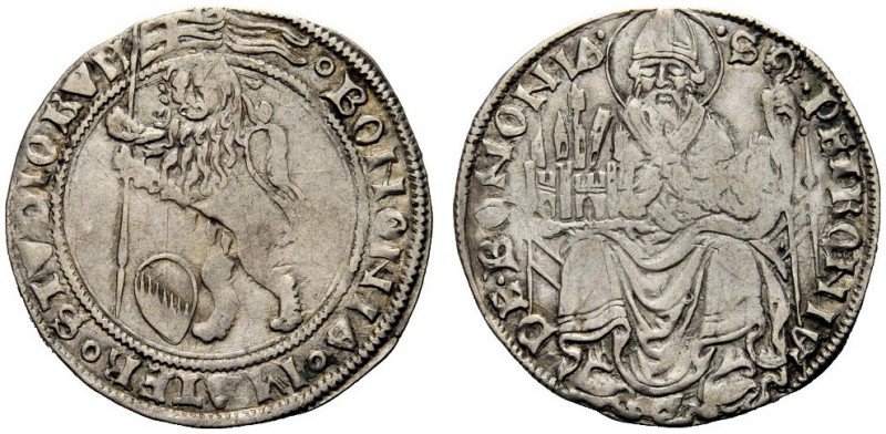 MONETE ITALIANE
BOLOGNA
Monetazione Autonoma, sec. XV. Grossone. Ar gr. 3,23 B...