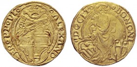 MONETE ITALIANE
BOLOGNA
Alessandro VI (Rodrigo de Borja y Borja), 1492-1503. Ducato papale. Au gr. 3,43 ALEXAND ER PP VI Stemma decagono del pontefi...