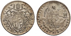 MONETE ITALIANE
BOLOGNA
Pio VII (Barnaba Chiaramonti), 1800-1823. Doppio Giulio 1816 a. XVII. Ar Stemma, tra due rami di lauro, sormontato da chiavi...