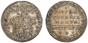 MONETE ITALIANE
BOLOGNA
Pio VII (Barnaba Chiaramonti), 1800-1823. Grosso 1817 a. XVII. Ar Come precedente. Rv. Scritte entro corona di alloro. Pag. ...