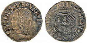 MONETE ITALIANE
CASTELDURANTE
Guidobaldo I di Montefeltro, 1482-1508. Quattrino. Æ gr. 1,39 GVIDVS VB VRB DVX Busto corazzato a s. Rv. CO MON FE AC ...