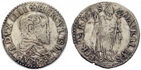 MONETE ITALIANE
FERRARA
Ercole II d’Este, 1534-1559. Cavallotto (?). Au gr. 2,96 HERCVLES II FERRARIE DVX IIII Busto drappeggiato e corazzato a d.; ...