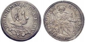 MONETE ITALIANE
FIRENZE
Ferdinando II de’Medici, 1621-1670. Testone 1636. Ar gr. 9,04 FERD II MAGN DVX ETRV Busto adulto drappeggiato e corazzato a ...