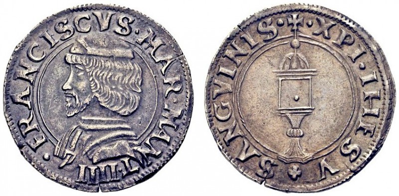 MONETE ITALIANE
MANTOVA
Francesco II Gonzaga, 1484-1519. Mezzo Testone. Ar gr....
