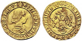 MONETE ITALIANE
MILANO
Galeazzo Maria Sforza, 1466-1476. Ducato, I Tipo. Au gr. 3,49 G3 MA SF VICECOMES DVX MLI V Busto giovanile del duca a d. Rv. ...
