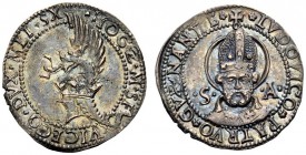 MONETE ITALIANE
MILANO
Reggenza di Ludovico Maria Sforza, 1480-1494. Grosso da 5 soldi. Ar gr. 2,87 IOGZ M SF VICECO DVX MLI SX Elmo coronato sormon...