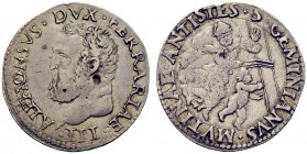 MONETE ITALIANE
MODENA
Alfonso I d’Este, 1505-1510 e 1527-1534. Doppio giulio (?). Ar gr. 5,93 ALPHONSVS DVX FERRARIAE III Testa barbuta a s. Rv. S ...