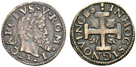 MONETE ITALIANE
NAPOLI
Carlo d'Absburgo, re di Spagna, Napoli etc., 1516-1554, imperatore dal 1519. Tre cavalli, sigla A. Æ gr. 4,89 CAROLVS V ROM I...