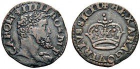 MONETE ITALIANE
NAPOLI
Carlo d'Absburgo, re di Spagna, Napoli etc., 1516-1554, imperatore dal 1519. Due cavalli. Æ gr. 3,24 CAROLVS IIIII RO IMP Tes...