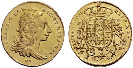 MONETE ITALIANE
NAPOLI
Carlo di Borbone, 1734-1759. 4 Ducati 1755. Au gr. 5,87 Simile a precedente. Pannuti-Riccio 14; Gig. 14; Fried. 843. Rarissim...