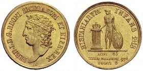 MONETE ITALIANE
NAPOLI
Ferdinando I di Borbone, 1816-1825. 3 Ducati 1818. Au Testa coronata a s. Rv. Genio volto a s. con colonna coronata e scudo. ...