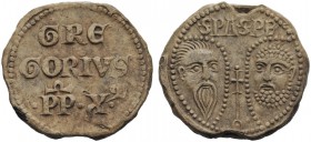MONETE ITALIANE
ROMA
Gregorio X (Tebaldo Visconti), 1271-1276. Bolla plumbea. Æ e Pb gr. 50,45 mm 39 GRE GORIVS PP X Nel campo in tre righe. Rv. Tes...