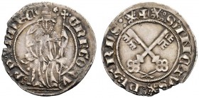 MONETE ITALIANE
ROMA
Gregorio XI (Pierre Roger de Beaufort), 1370-1378. Avignone. Grosso. Ar gr. 2,65 GREGORV PP VNDEC Il Pontefice, seduto in trono...