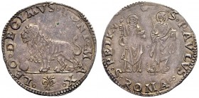 MONETE ITALIANE
ROMA
Leone X (Giovanni de'Medici), 1513-1521. Giulio. Ar gr. 3,81 LEO DECIMVS PONT MAX Leone passante a s. con una zampa su globo; a...