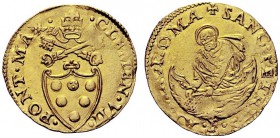 MONETE ITALIANE
ROMA
Clemente VII (Giulio de' Medici), 1523-1534. Fiorino di camera. Au gr. 3,38 CLEMEN VII PONT MAX Stemma sormontato da triregno e...