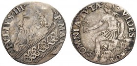 MONETE ITALIANE
ROMA
Giulio III (Giovanni Maria Ciocchi del Monte), 1550-1555. Giulio. Ar gr. 2,83 Busto a s. del Pontefice. Rv. Roma galeata ed arm...