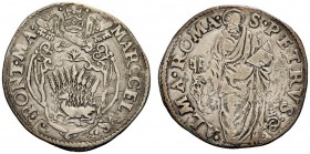 MONETE ITALIANE
ROMA
Marcello II (Marcello Cervini), 1555. Giulio. Ar gr. 2,88 MARCCELVS P PONT MA Stemma semiovale. Rv. S PETRVS ALMA ROMA San Piet...