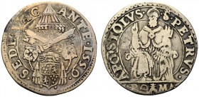 MONETE ITALIANE
ROMA
Sede Vacante, Camerlengo Cardinale Guido Ascanio Sforza di Santa Fiora, 1559. Testone 1559. Ar gr. 8,82 Stemma Sforza sormontat...