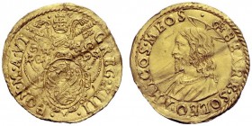 MONETE ITALIANE
ROMA
Gregorio XIII (Ugo Boncompagni), 1572-1585. Scudo d'oro a. VI. Au gr. 3,29 GREG XIII PON M A VI Stemma ovale in cornice, sormon...