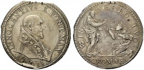MONETE ITALIANE
ROMA
Innocenzo X (Giovanni Battista Pamphilj), 1644-1655. Piastra a. II. Ar gr. 31,96 INNOCENTIVS X PONT MAX Busto a d., con piviale...