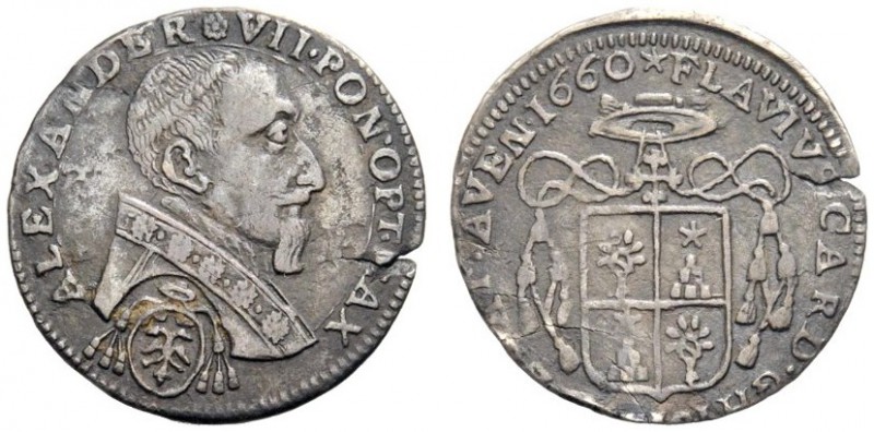 MONETE ITALIANE
ROMA
Avignone. Luigino 1660. Ar gr. 2,05 Busto a d., all’eserg...