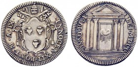 MONETE ITALIANE
ROMA
Innocenzo XII (Antonio Pignatelli), 1691-1700. Giulio giubileo 1700 a. IX. Ar gr. 2,95 Stemma sormontato da chiavi decussate. R...