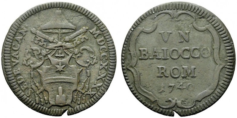 MONETE ITALIANE
ROMA
Sede Vacante, Camerlengo Card. Annibale Albani, 1740. Bai...