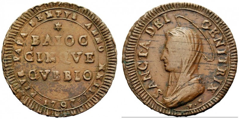 MONETE ITALIANE
ROMA
Gubbio. Madonnina da 5 Baiocchi 1797 a. XXIII. Æ gr. 15,4...
