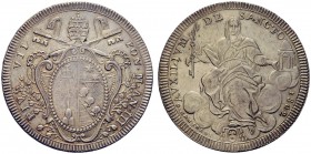 MONETE ITALIANE
ROMA
Pio VII (Barnaba Chiaramonti), 1800-1823. Scudo 1802 a. III. Ar Stemma sormontato dalle chiavi decussate e dalla tiara. Rv. Fig...