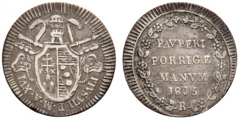 MONETE ITALIANE
ROMA
Pio VII (Barnaba Chiaramonti), 1800-1823. Grosso 1815 ste...
