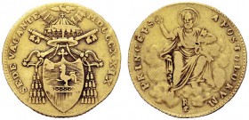 MONETE ITALIANE
ROMA
Sede Vacante, Camerlengo Card. Francesco Galeffi, 1829. Doppia 1829. Au Stemma sormontato da galero, chiavi e padiglione. Rv. S...