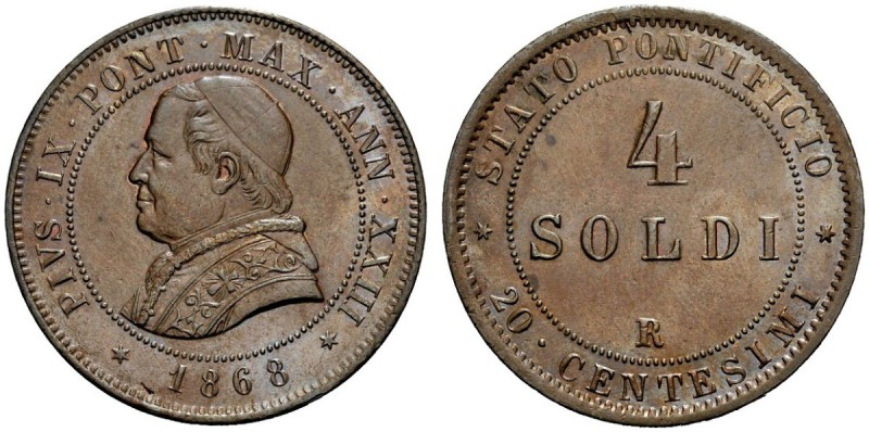 MONETE ITALIANE
ROMA
Pio IX (Giovanni Maria Mastai Ferretti), 1846-1878. 4 Sol...