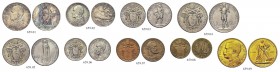 MONETE ITALIANE
ROMA
Pio XII (Eugenio Pacelli), 1939-1958. Serie completa di 9 valori datati 1939 a. I comprensiva della 100 Lire in oro. Gig. 97 e ...