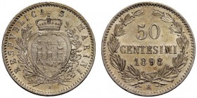 MONETE ITALIANE
SAN MARINO
Vecchia Monetazione, 1864-1938. 50 Centesimi 1898. Ar. Pag. 369; Gig. 29. q. FDC