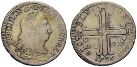 MONETE ITALIANE
SICILIA
Ferdinando III di Borbone, 1759-1816. Da 3 Tarì 1796. Ar Busto corazzato volto a d. Rv. Croce greca con le estremità sormont...